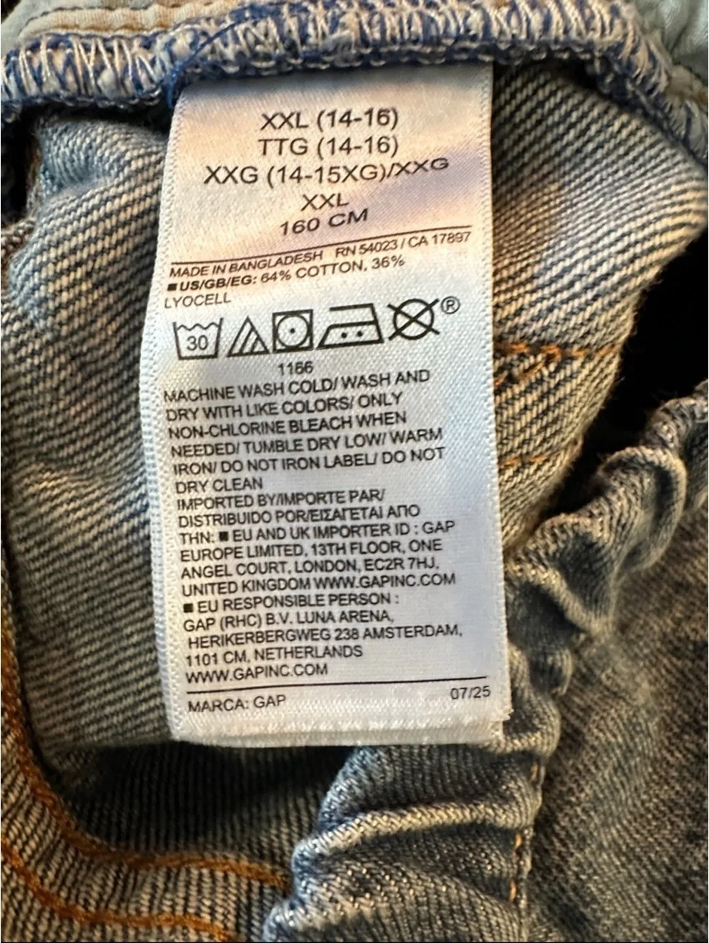 GAP Light Blue Kids Relaxed Elastic-Waist Jeans - inseam 27 1/2”